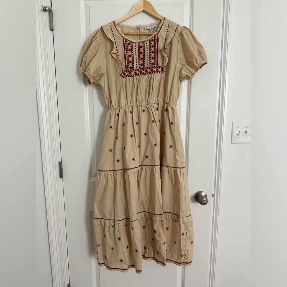 ROOLEE Embroidered Midi Dress, Size M, Never worn